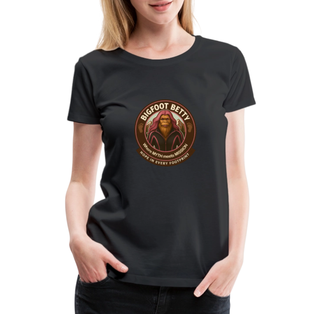 Women’s Premium T-Shirt - Hope in Every Footprint (RETRO) - black