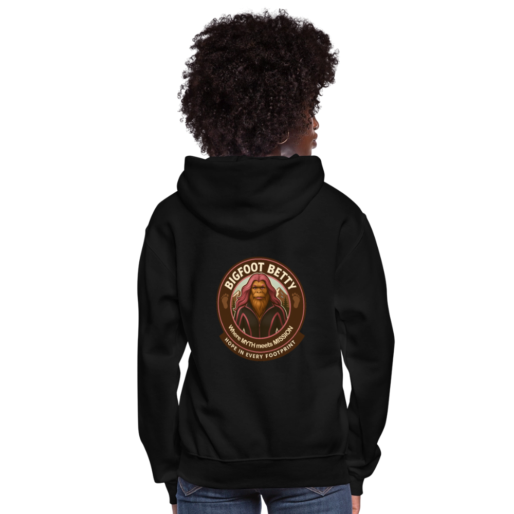 Women's Hoodie - Hope in Every Footprint (F/B) (RETRO) - black