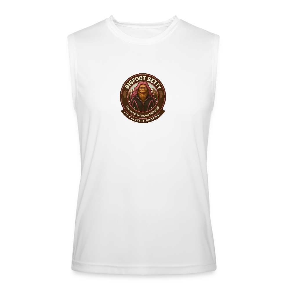 Men’s Performance Sleeveless Shirt - Hope in Every Footprint (RETRO) - white