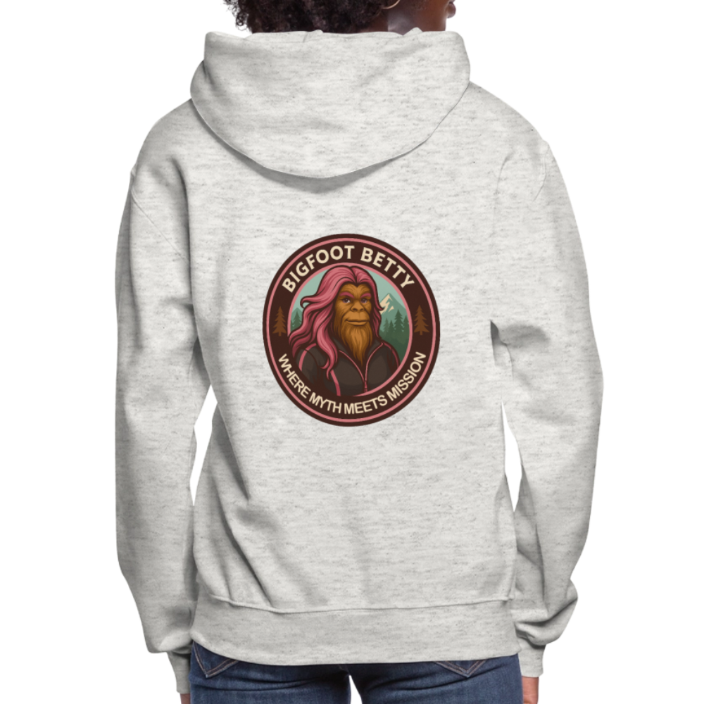 Women's Hoodie - Where Myth Meets Mission (F/B) (RETRO) - heather oatmeal