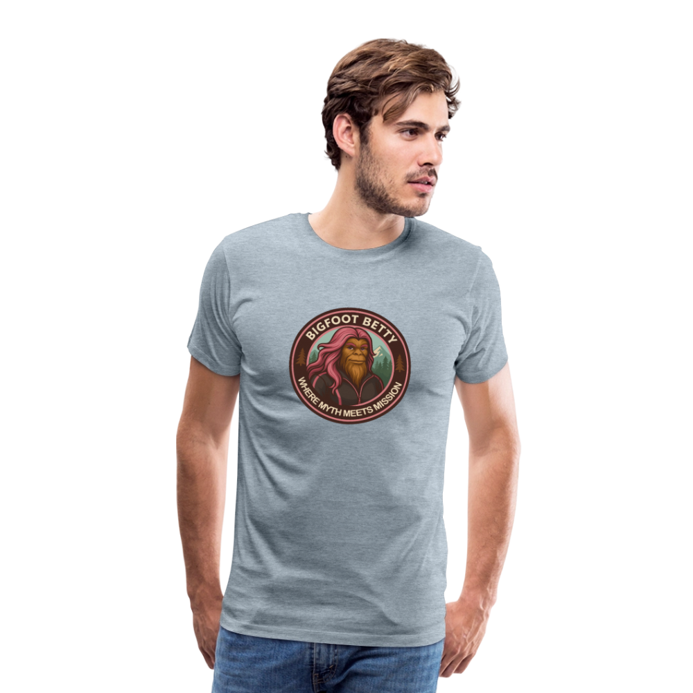 Men's Premium T-Shirt - Hope in Every Footprint (RETRO) - heather ice blue