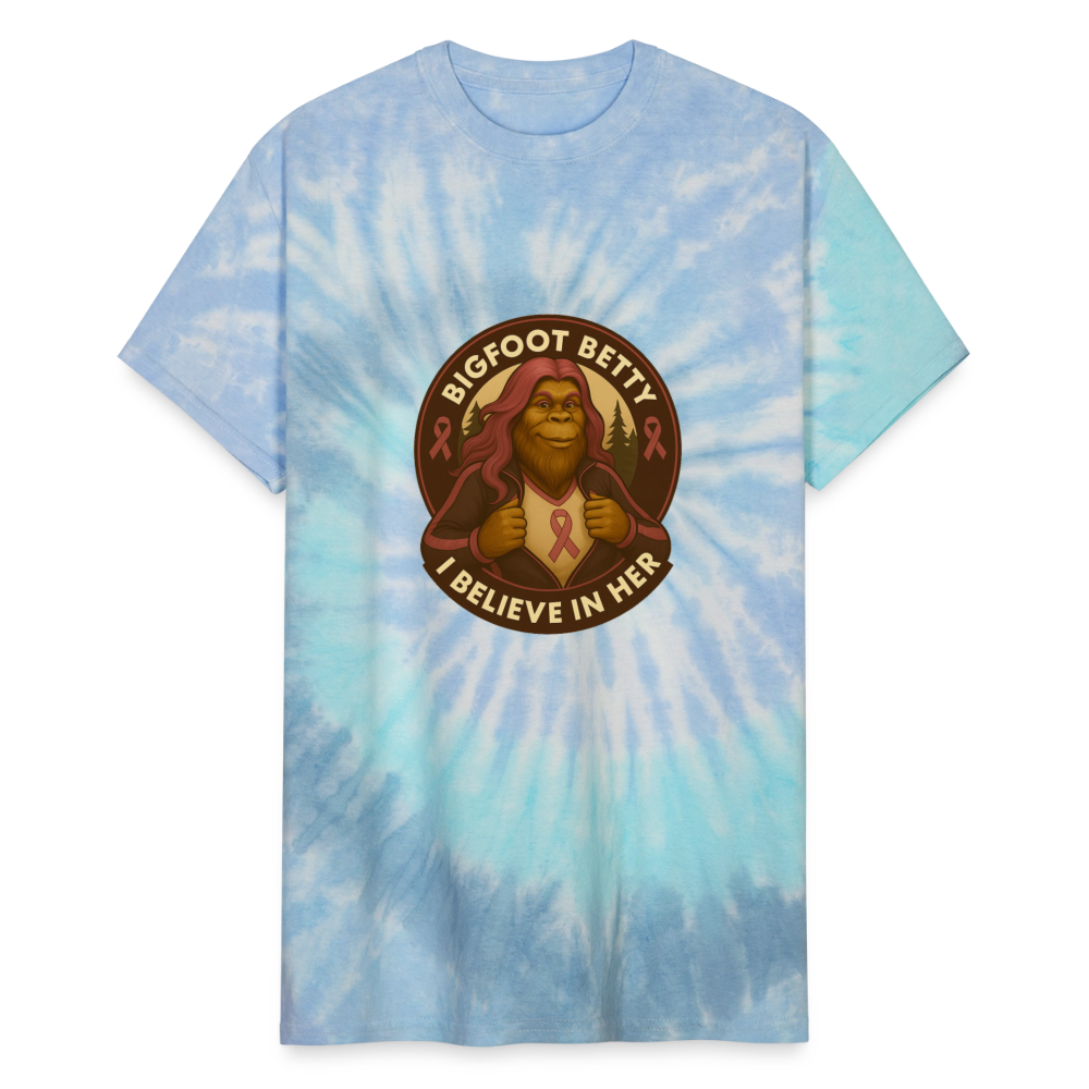 Unisex Tie Dye T-Shirt - I Believe In Her (RETRO) - blue lagoon