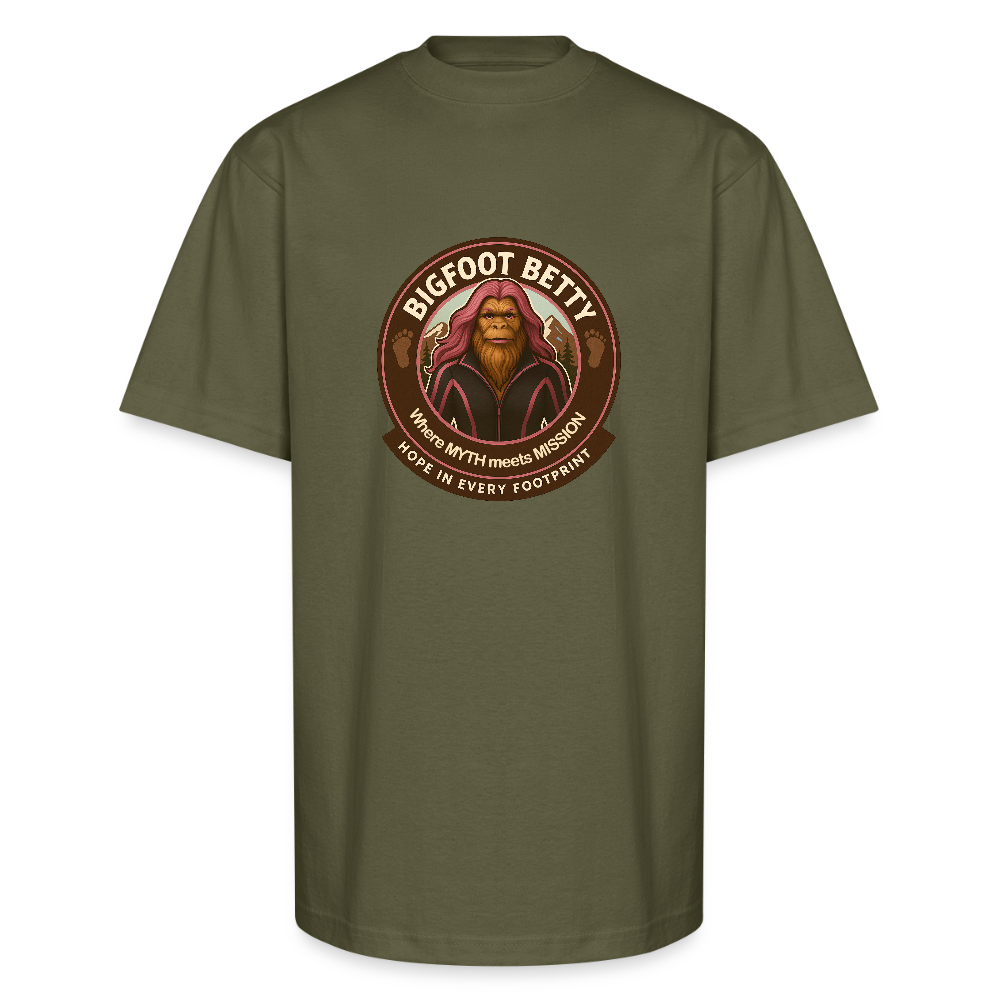 Unisex Oversized Heavyweight T-Shirt - Hope in Every Footprint (RETRO) - classic olive