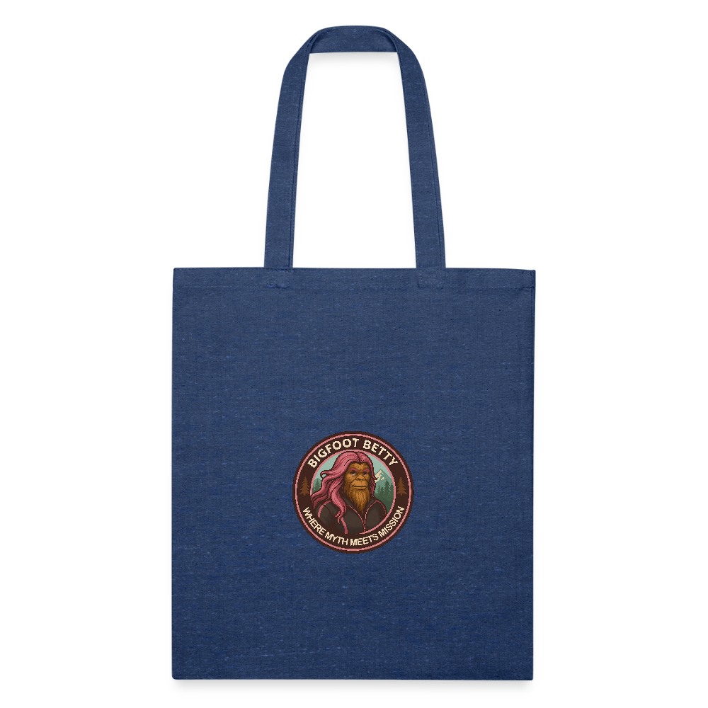 Recycled Tote Bag - Where Myth Meets Mission (RETRO) - heather navy