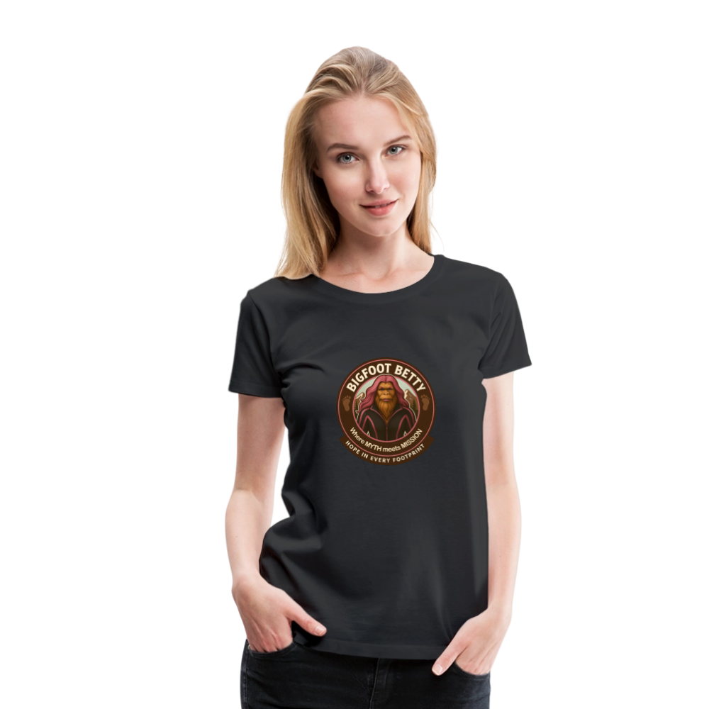 Women’s Premium T-Shirt - Hope in Every Footprint (RETRO) - black