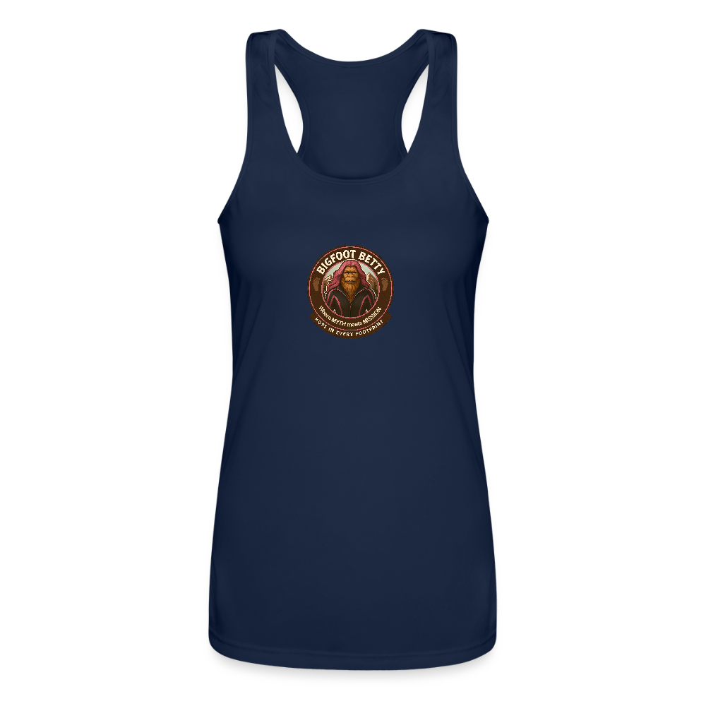 Women’s Performance Racerback Tank Top - Hope in Every Footprint (RETRO) - navy