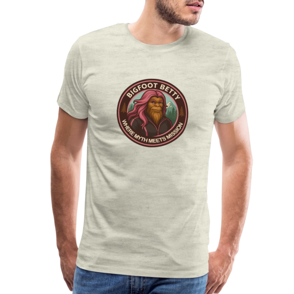 Men's Premium T-Shirt - Hope in Every Footprint (RETRO) - heather oatmeal