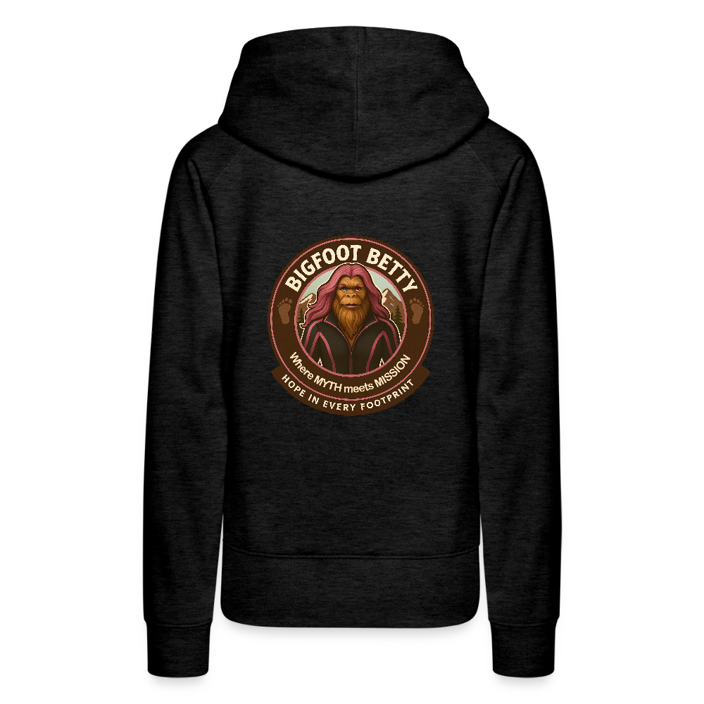 Women’s Premium Hoodie - Hope in Every Footprint (F/B) (RETRO) - charcoal grey