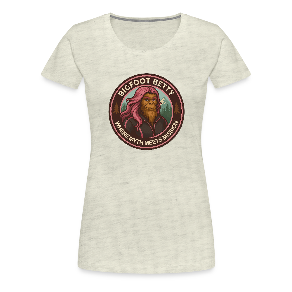 Women’s Premium T-Shirt - Where Myth Meets Mission (RETRO) - heather oatmeal