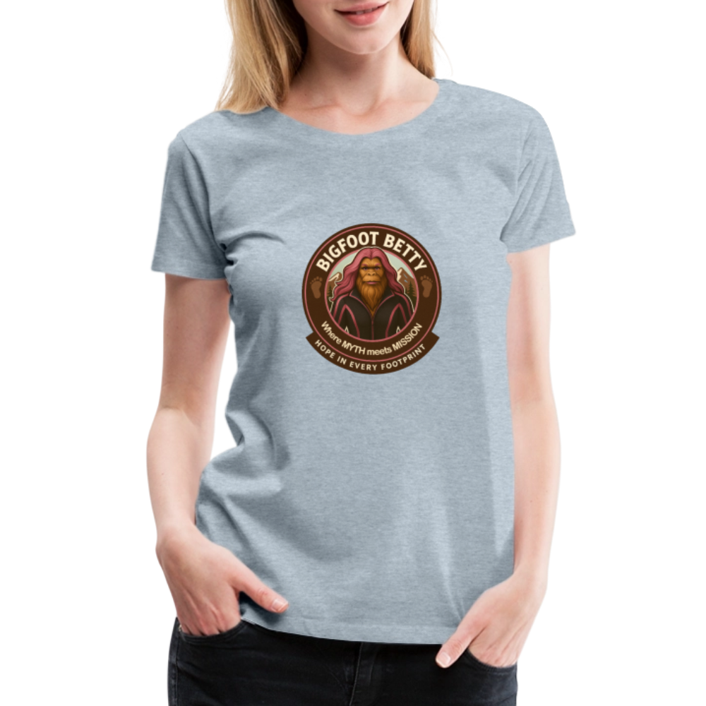 Women’s Premium T-Shirt - Hope in Every Footprint (RETRO) - heather ice blue