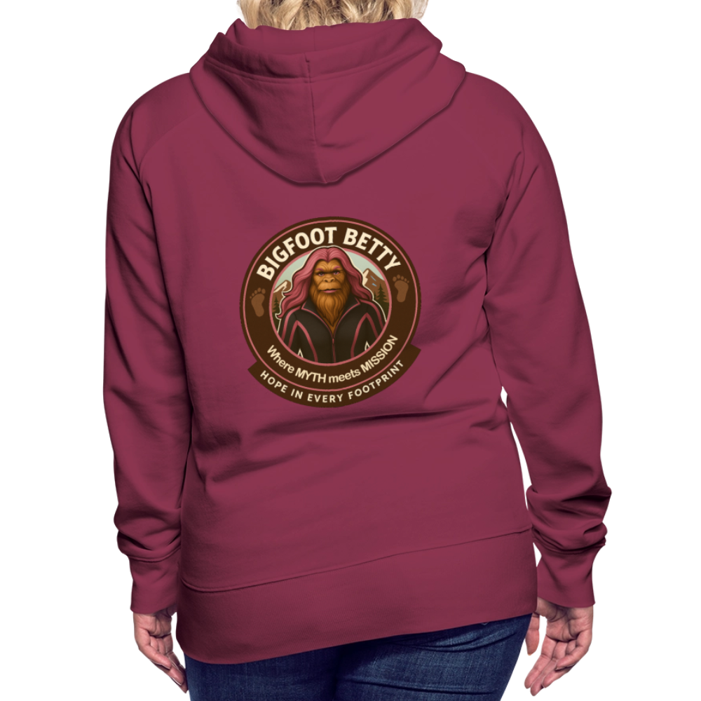 Women’s Premium Hoodie - Hope in Every Footprint (F/B) (RETRO) - burgundy
