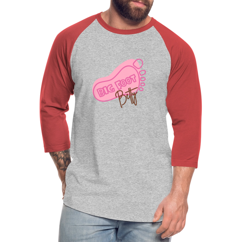 Baseball T-Shirt - BFB FootPrint - heather gray/red