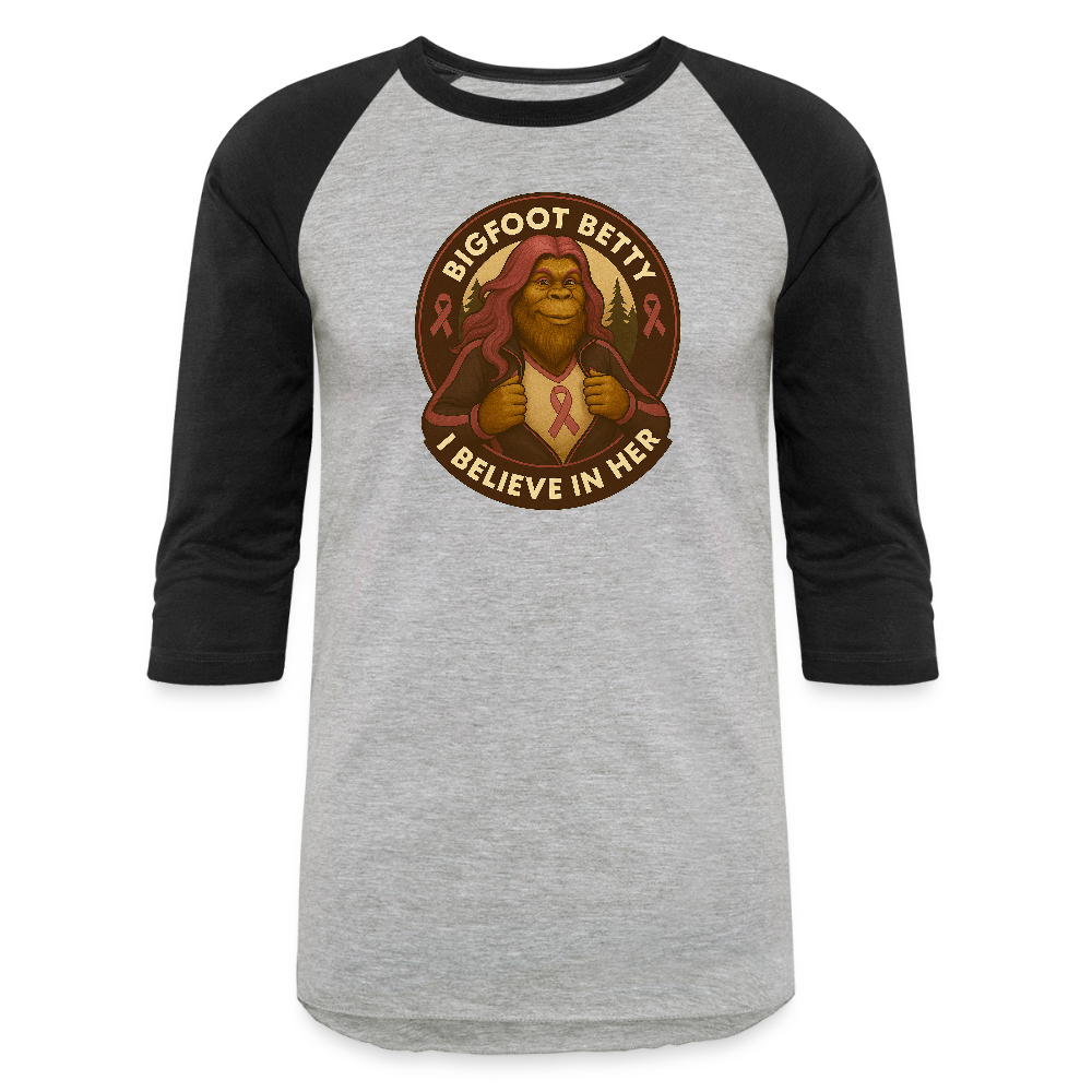 Baseball T-Shirt - I Believe In Her (RETRO) - heather gray/black