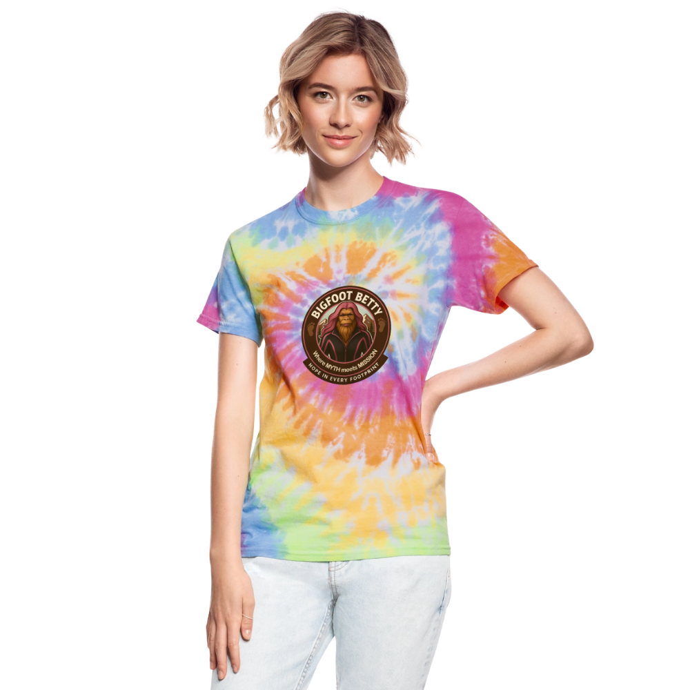 Unisex Tie Dye T-Shirt - Hope in Every Footprint (RETRO) - rainbow