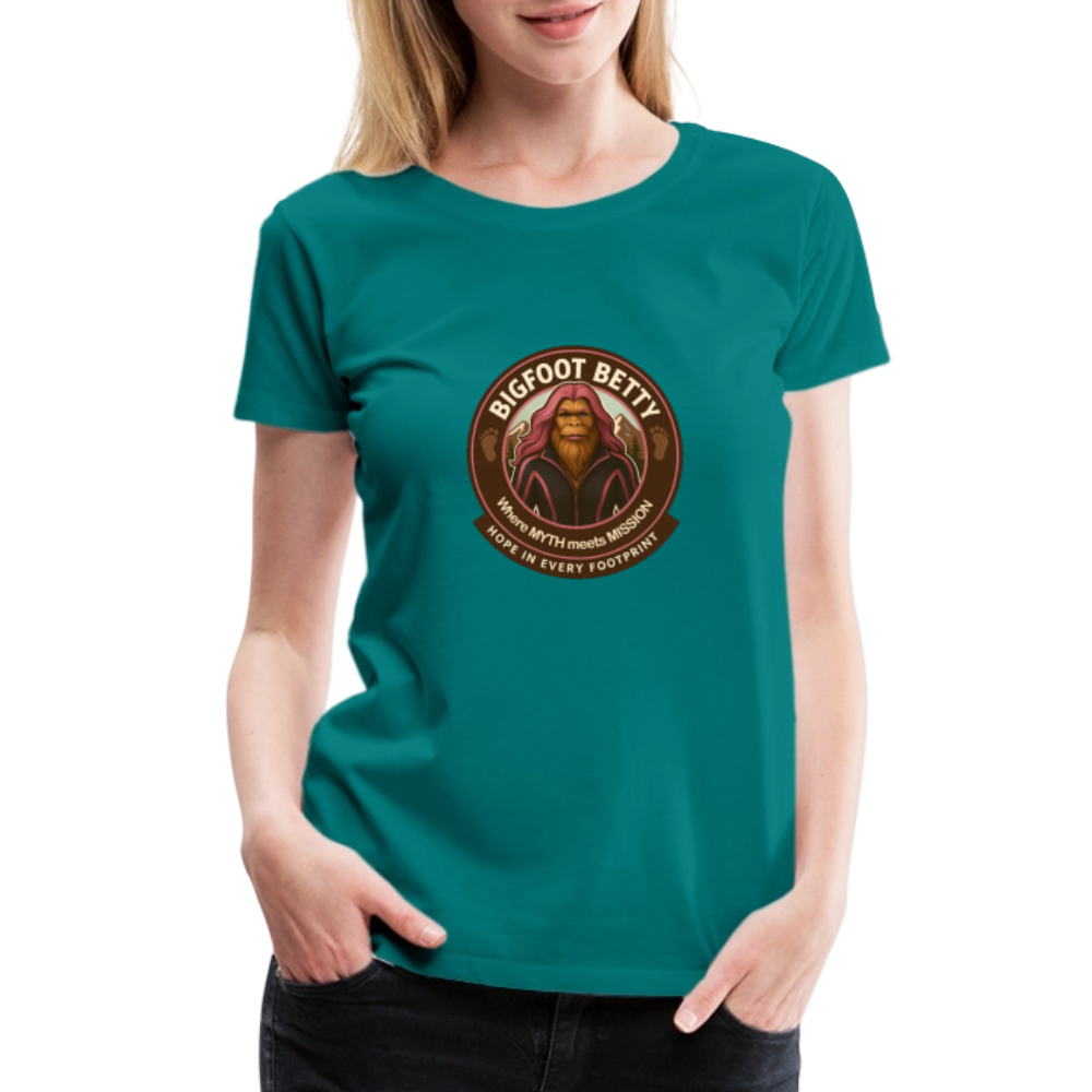 Women’s Premium T-Shirt - Hope in Every Footprint (RETRO) - teal