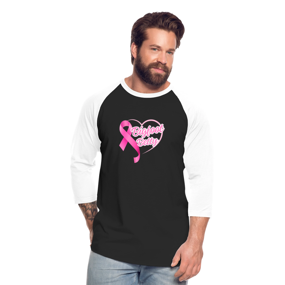 Baseball T-Shirt - BFB Pink Ribbon - black/white