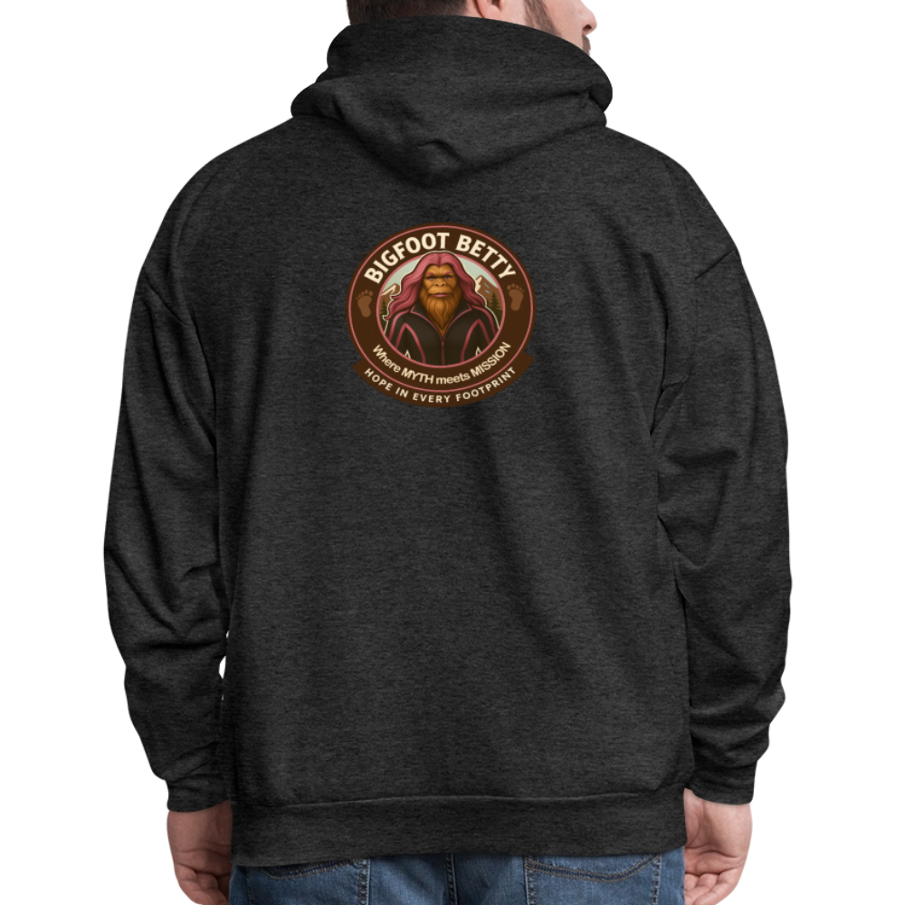 Men's Hoodie - Hope in Every Footprint (F/B) (RETRO) - charcoal grey