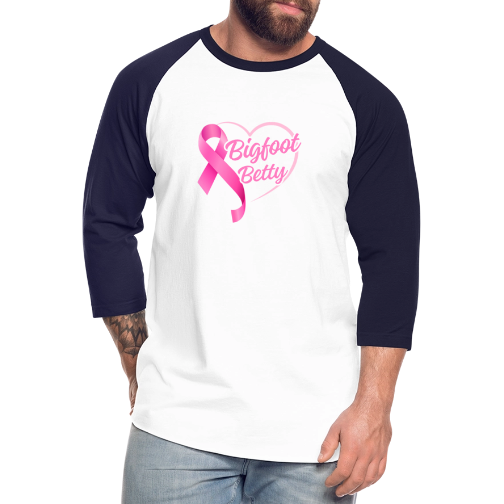 Baseball T-Shirt - BFB Pink Ribbon - white/navy