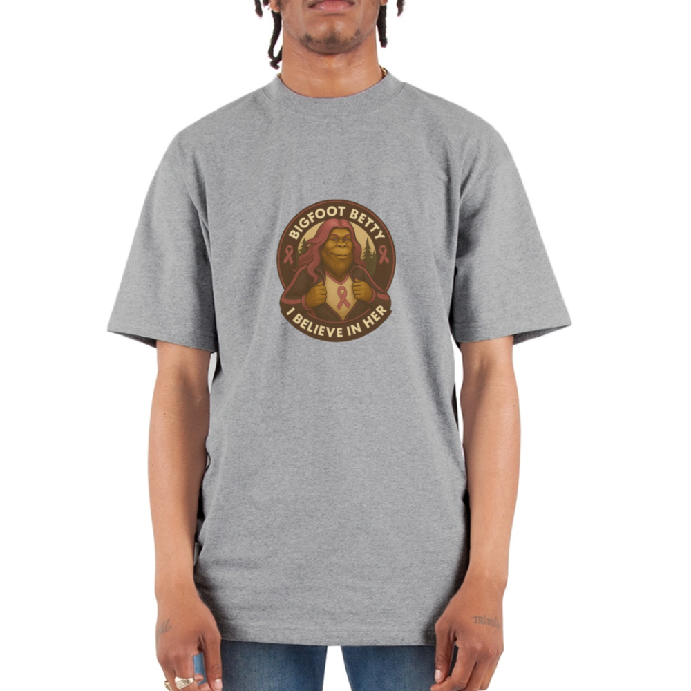 Unisex Oversized Heavyweight T-Shirt - I Believe In Her (RETRO) - heather gray