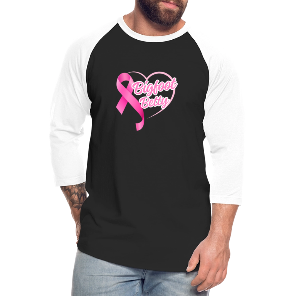 Baseball T-Shirt - BFB Pink Ribbon - black/white