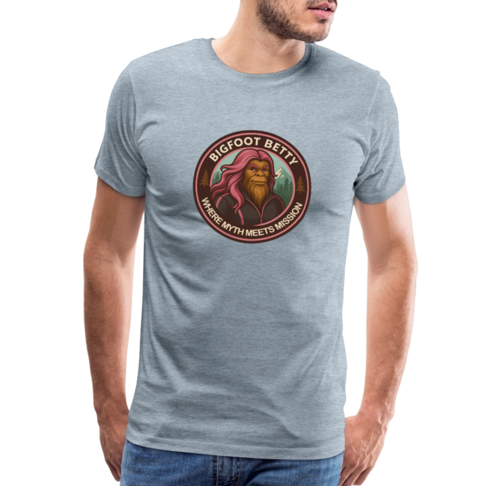 Men's Premium T-Shirt - Hope in Every Footprint (RETRO) - heather ice blue