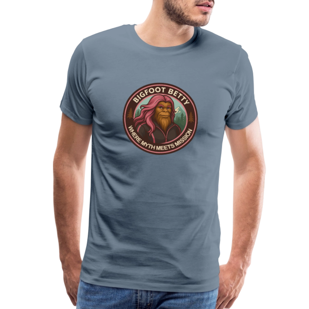 Men's Premium T-Shirt - Hope in Every Footprint (RETRO) - steel blue