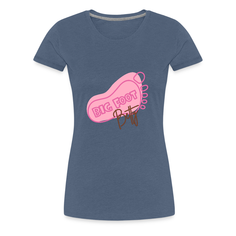 Women’s Premium T-Shirt - BFB FootPrint - heather blue