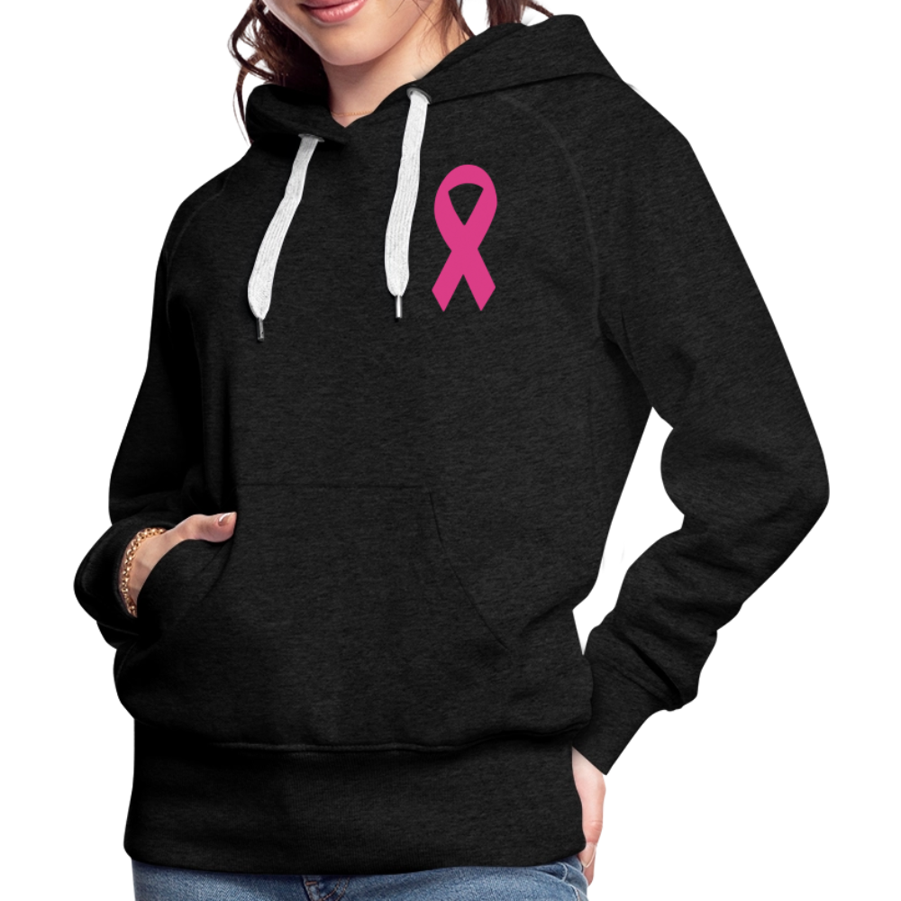 Women’s Premium Hoodie - I Believe In Her (F/B) (RETRO) PINK RIBBON - charcoal grey