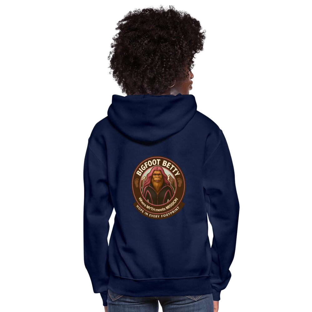 Women's Hoodie - Hope in Every Footprint (F/B) (RETRO) - navy