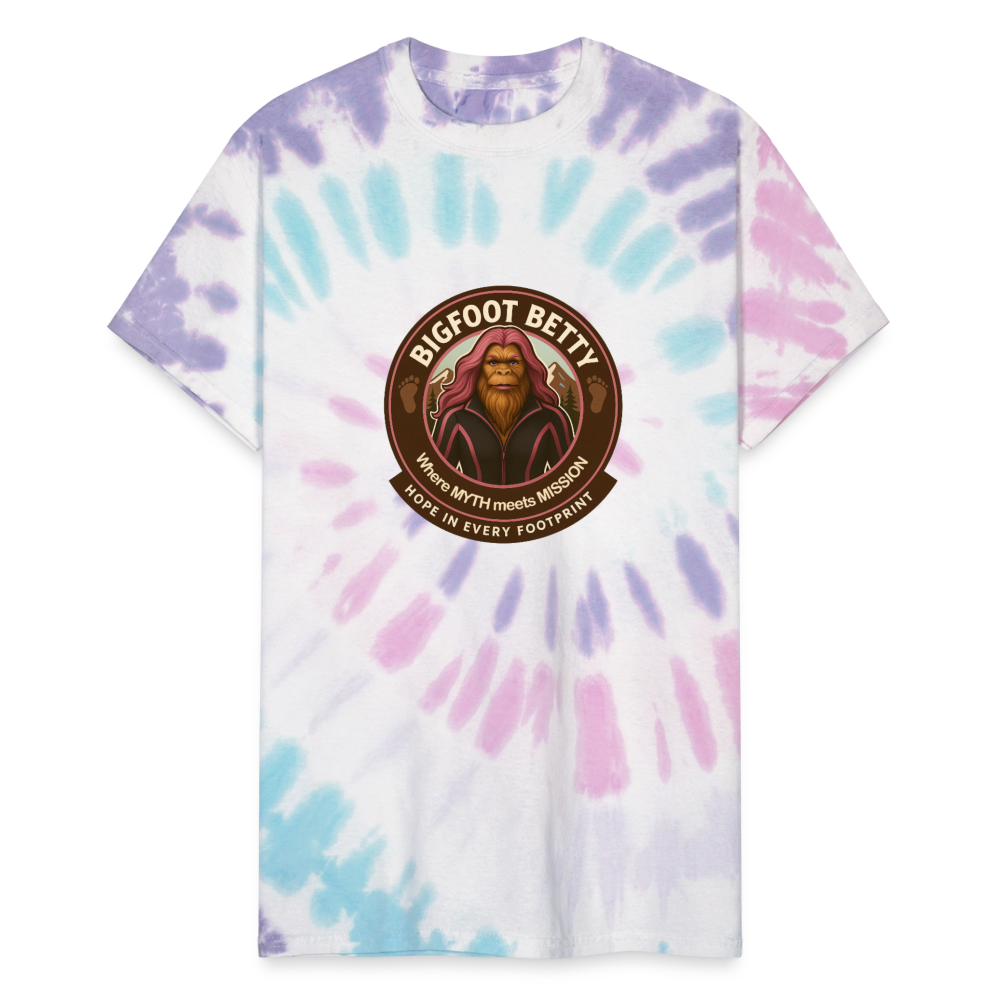 Unisex Tie Dye T-Shirt - Hope in Every Footprint (RETRO) - Pastel Spiral