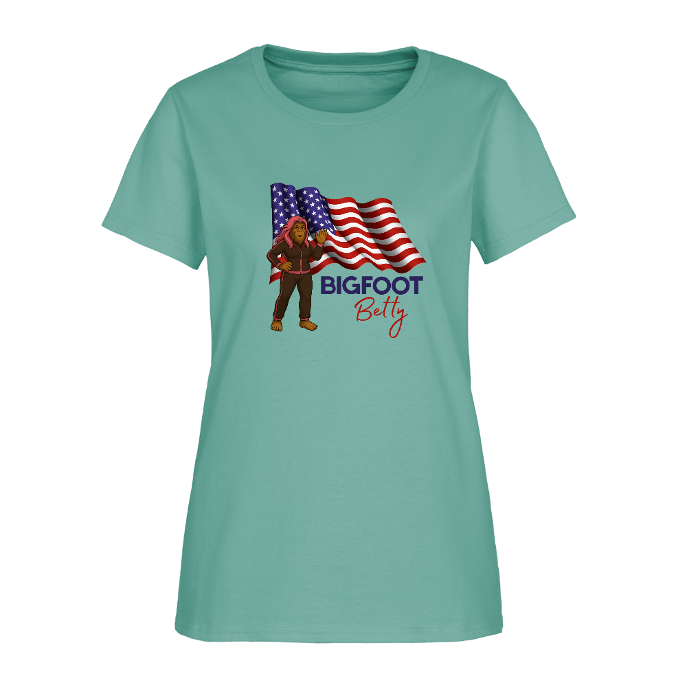 BFB July 4 - Waving Flag Women's T-Shirt - aquatic