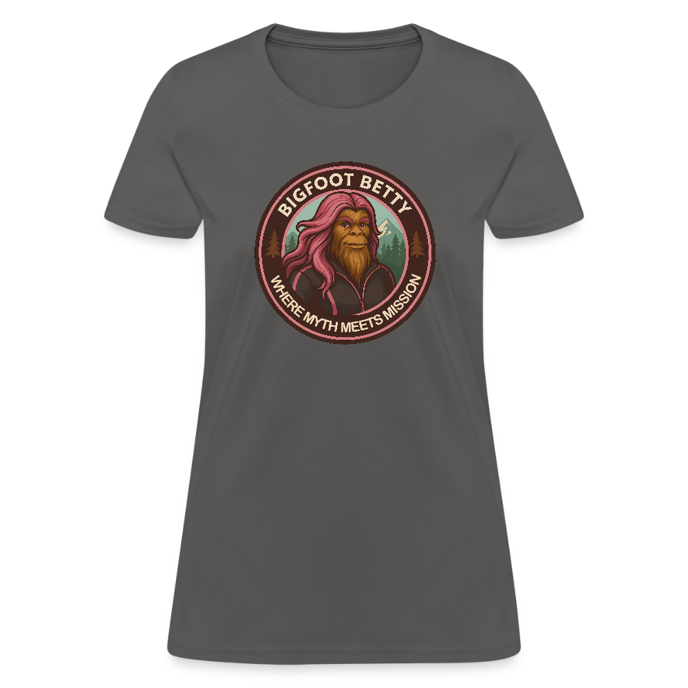 Women's T-Shirt - Where Myth Meets Mission (RETRO) - charcoal