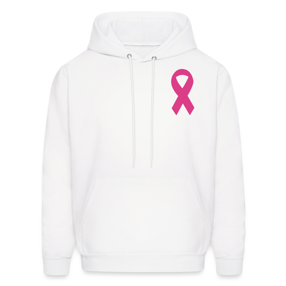 Men's Hoodie - I Believe In Her (RETRO) PINK RIBBON - white