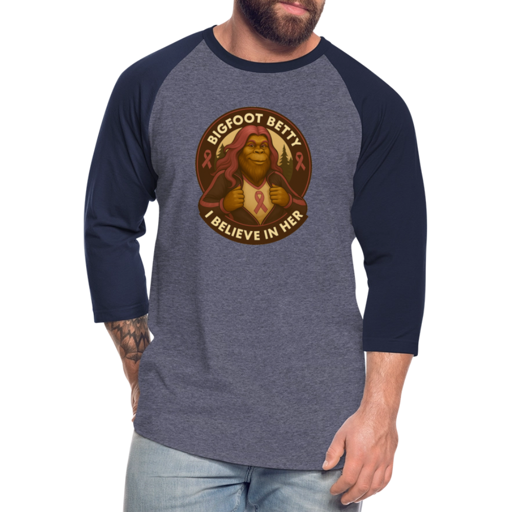 Baseball T-Shirt - I Believe In Her (RETRO) - heather blue/navy