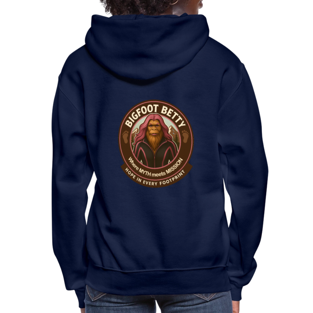 Women's Hoodie - Hope in Every Footprint (F/B) (RETRO) - navy