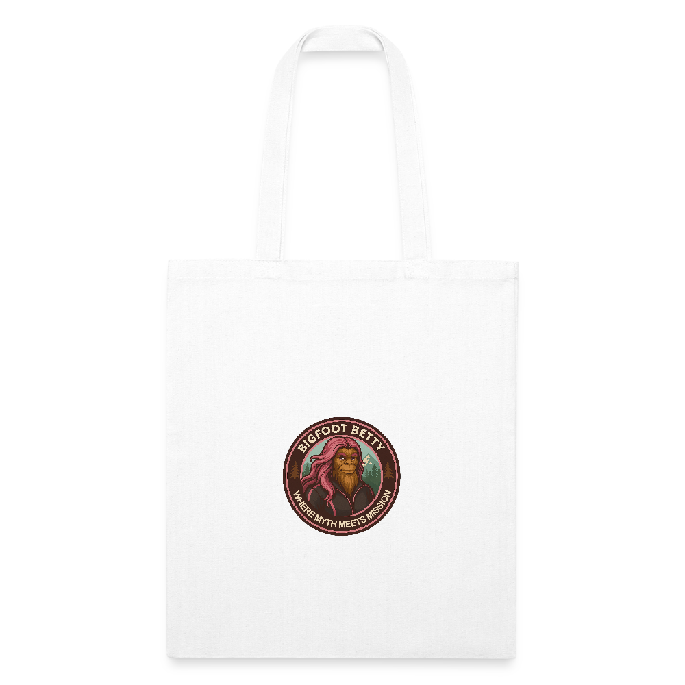 Recycled Tote Bag - Where Myth Meets Mission (RETRO) - white