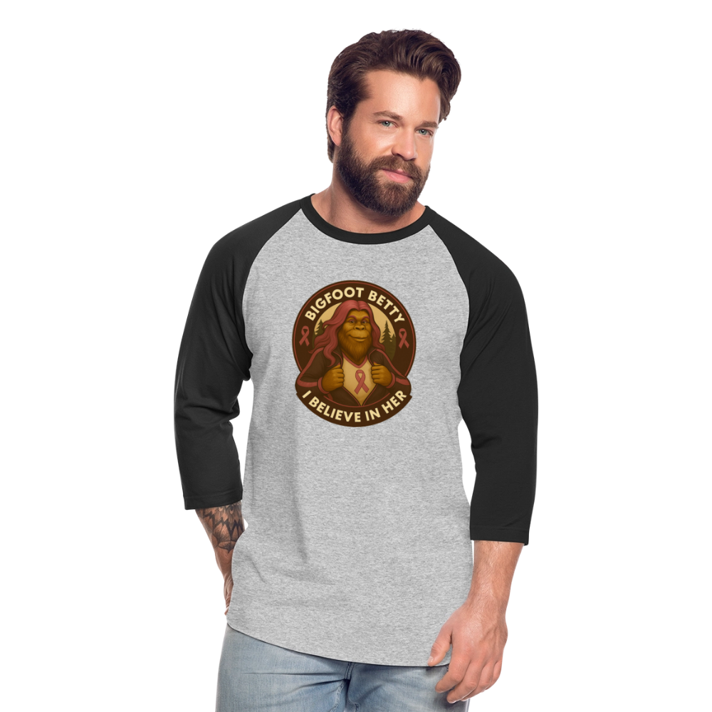Baseball T-Shirt - I Believe In Her (RETRO) - heather gray/black