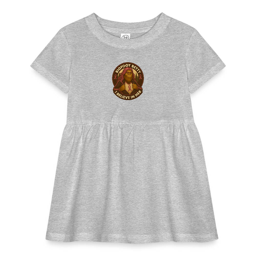 Infant Baby Rib Dress - I Believe In Her (RETRO) - heather grey