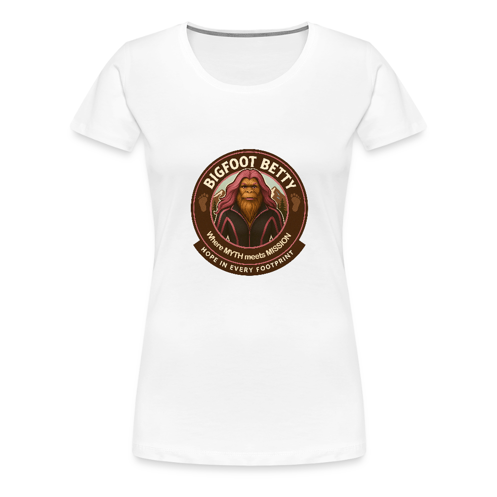 Women’s Premium T-Shirt - Hope in Every Footprint (RETRO) - white
