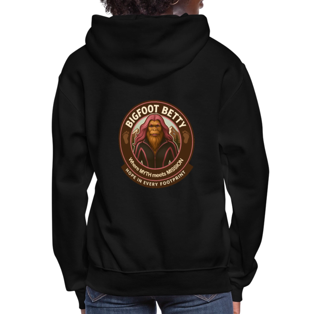 Women's Hoodie - Hope in Every Footprint (F/B) (RETRO) - black