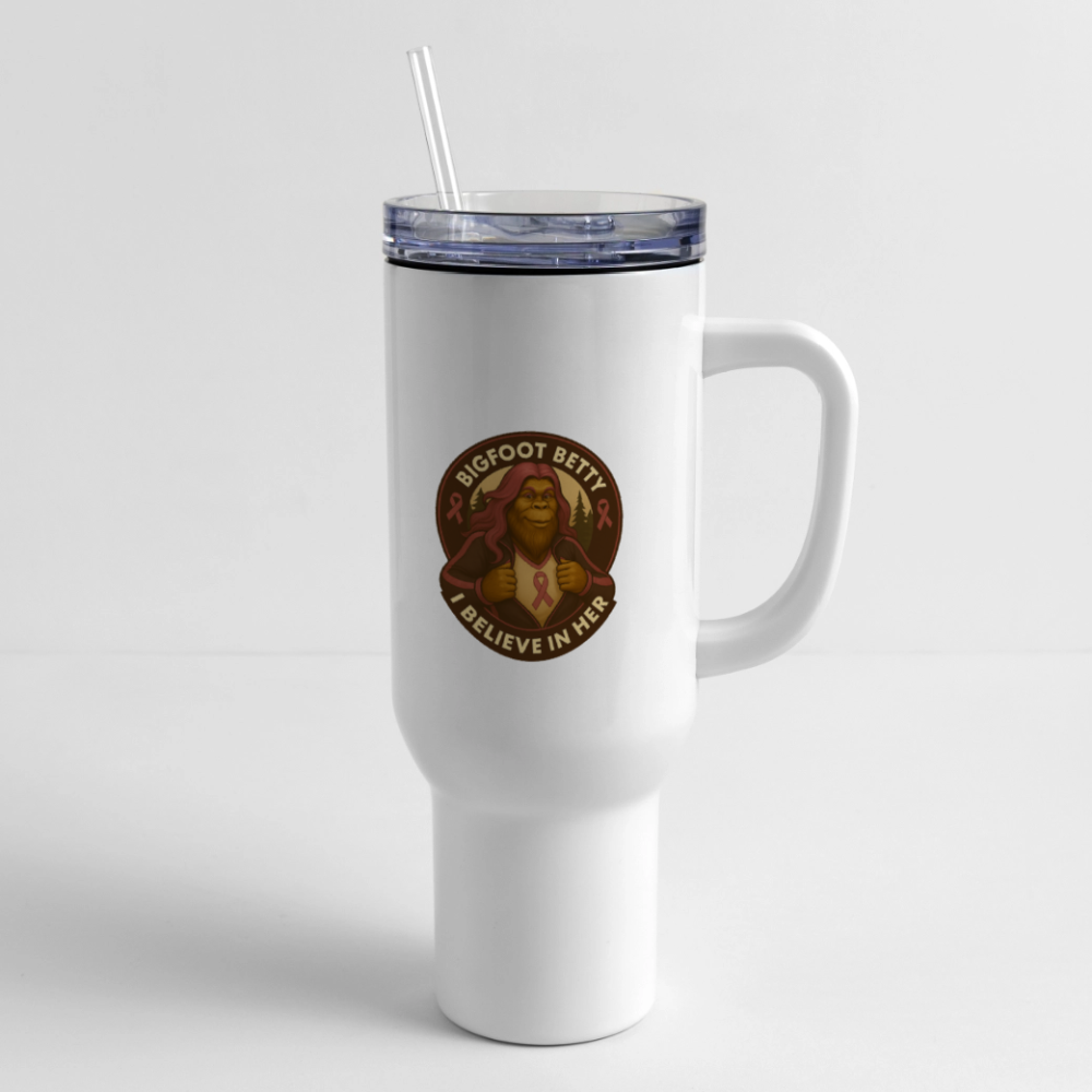40 oz Travel Tumbler - I Believe In Her (RETRO) - white
