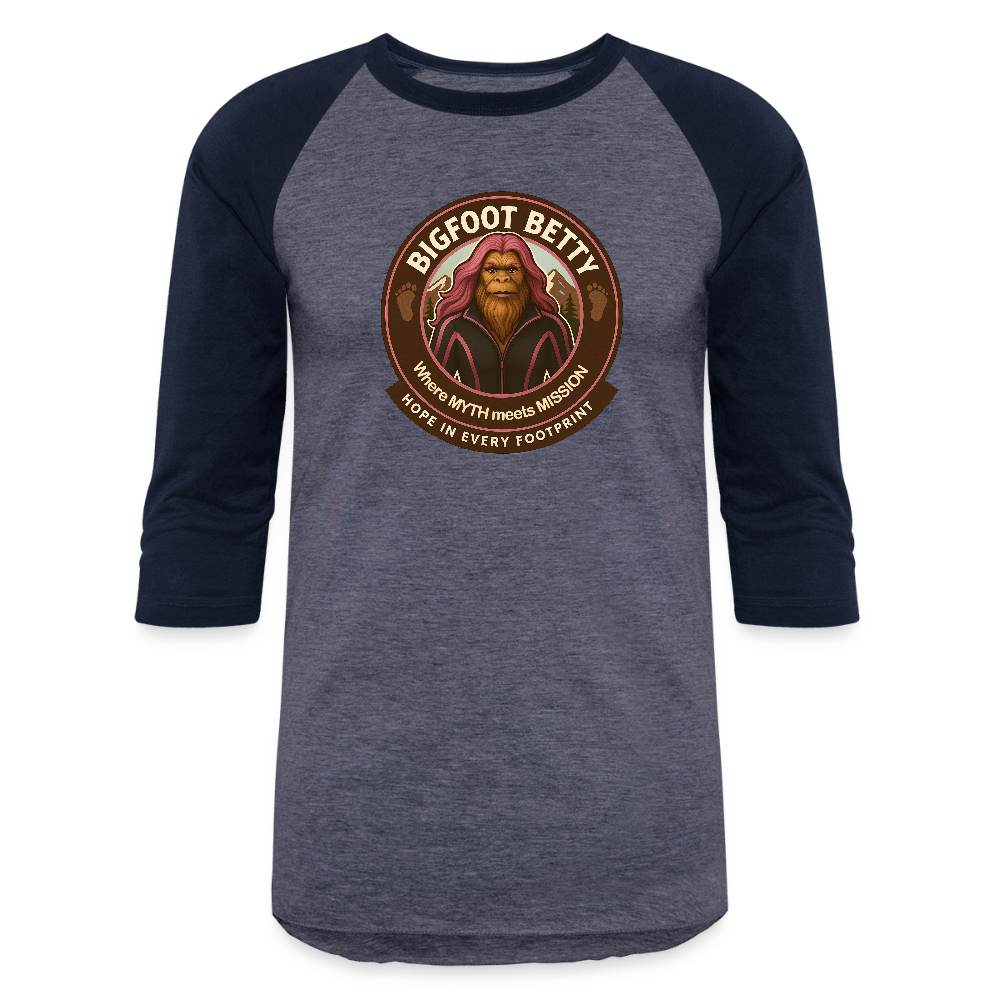 Baseball T-Shirt - Hope in Every Footprint (RETRO) - heather blue/navy