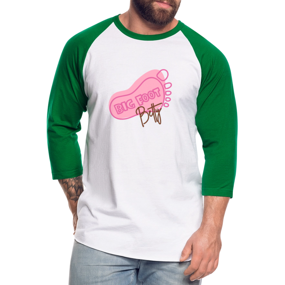 Baseball T-Shirt - BFB FootPrint - white/kelly green