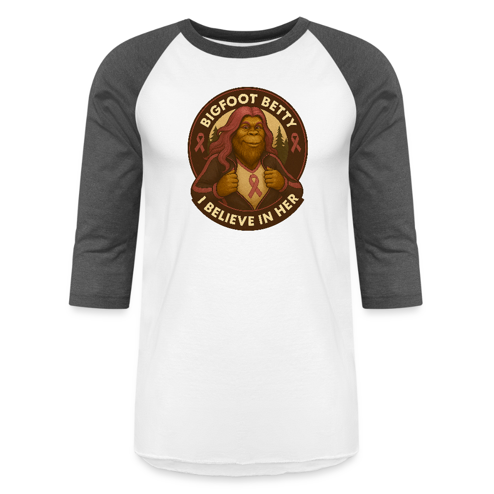 Baseball T-Shirt - I Believe In Her (RETRO) - white/charcoal