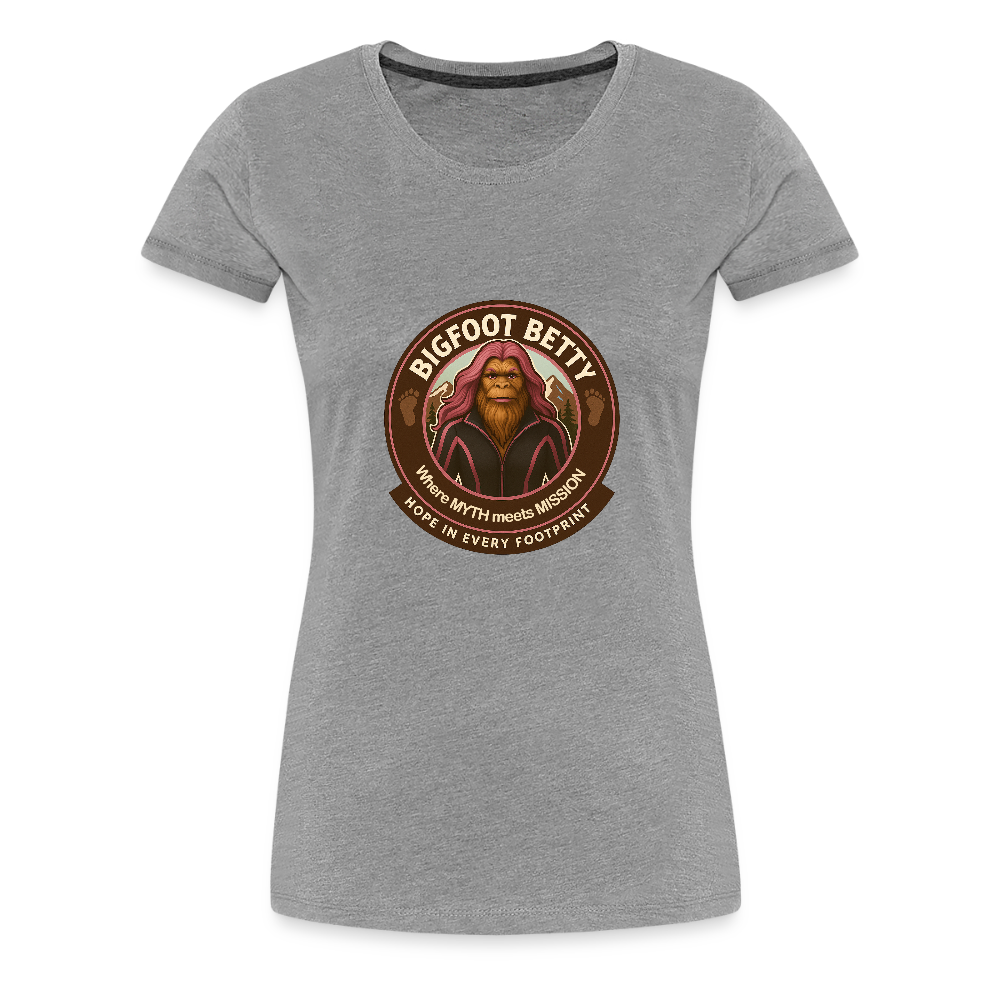 Women’s Premium T-Shirt - Hope in Every Footprint (RETRO) - heather gray