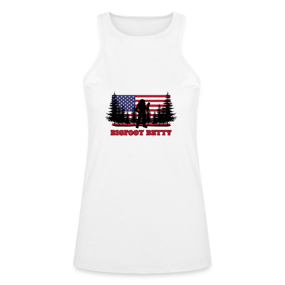 BFB July 4 - Forest Flag Women’s Racerneck Tank - white