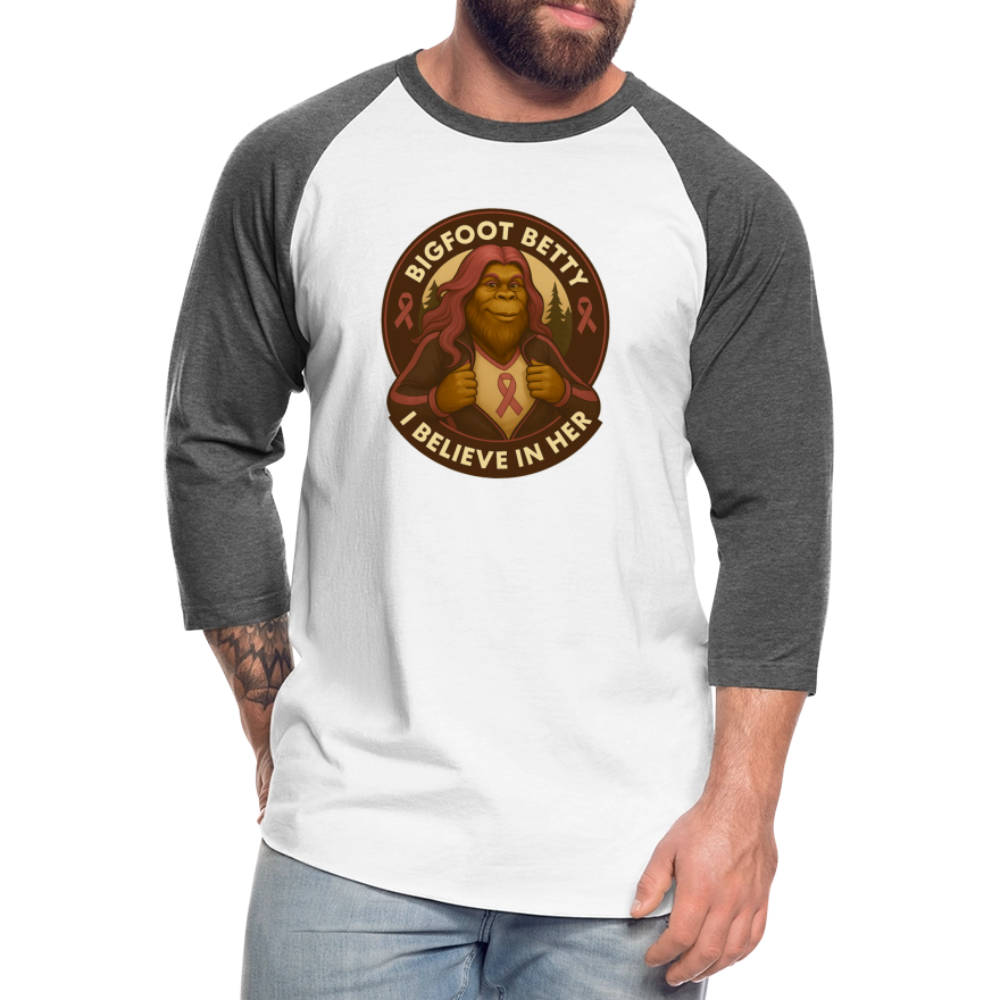 Baseball T-Shirt - I Believe In Her (RETRO) - white/charcoal