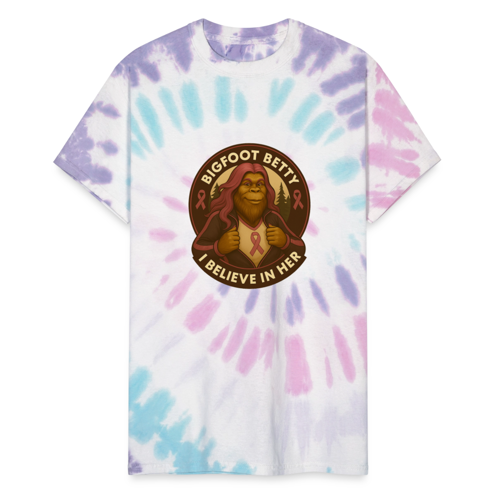 Unisex Tie Dye T-Shirt - I Believe In Her (RETRO) - Pastel Spiral