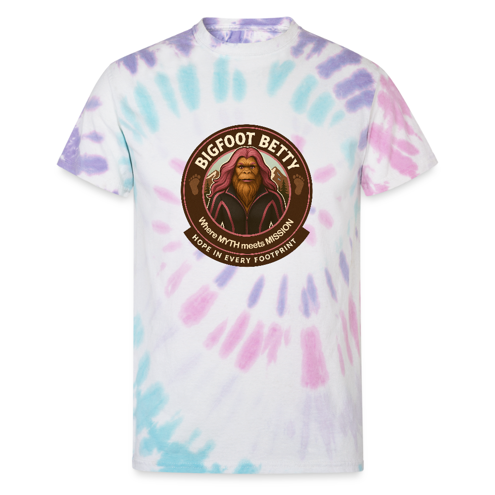 Unisex Tie Dye T-Shirt - Hope in Every Footprint (RETRO) - Pastel Spiral