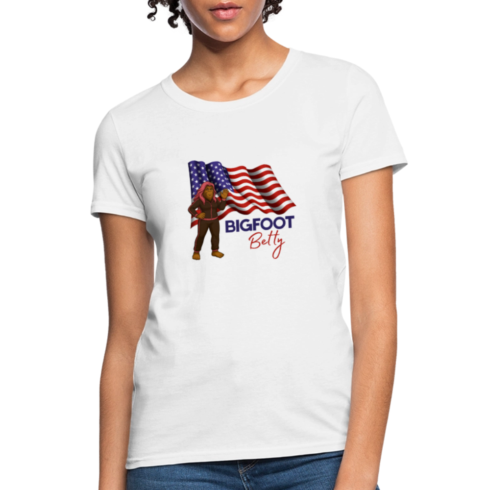 BFB July 4 - Waving Flag Women's T-Shirt - white